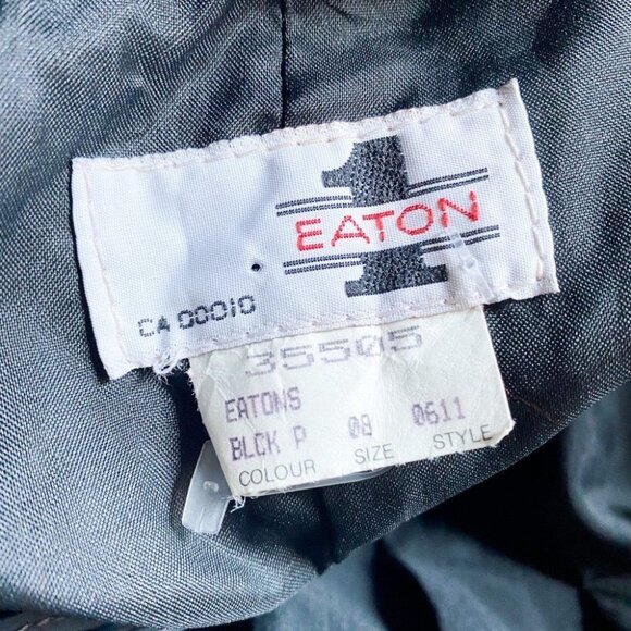 Vintage Eaton's Black Suede Relaxed Fit High Waist Pants M - Picture 6 of 6